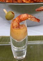 Shrimp Shooter with Avocado and Tomato Bisque, Luis Solano, The Whole  Enchilada