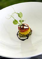 Heirloom Tomato & Patty Pan Squash with Fava Bean Relish & Roquefort Mousse, Philippe Breneman, Paragon